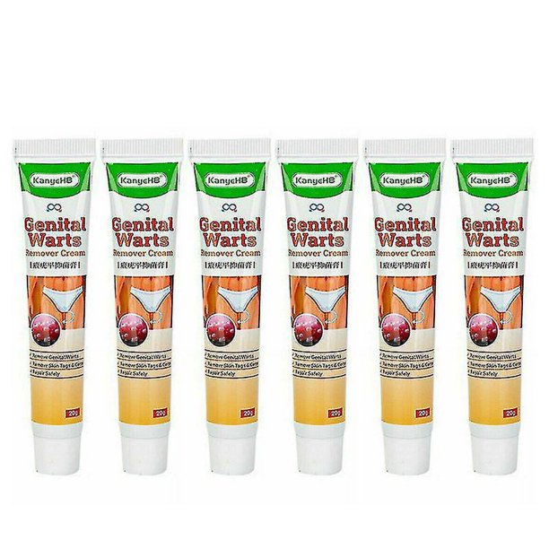 6pcs 20g Herpe genital removedor de verrugas ungüento etiqueta de piel Mole acuminatum tratamiento