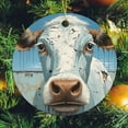 thumbnail image 6 of Ceramics Ornaments Cow Painting 3" Ceramic Christmas Ornament Cow Cattle Keepsake Funny Christmas Hanging Tree Decor Ornament Merry Xmas for Family & Friends, 6 of 8