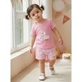 thumbnail image 6 of BemeyourBBs Baby Girl 1st First Birthday Outfit 1 Years Old Birthday Summer Clothes Number Goose Embroidery Short Sleeve T-shirt and Striped Shorts Set Toddler Girls Summer Goose Outfit, 6 of 9