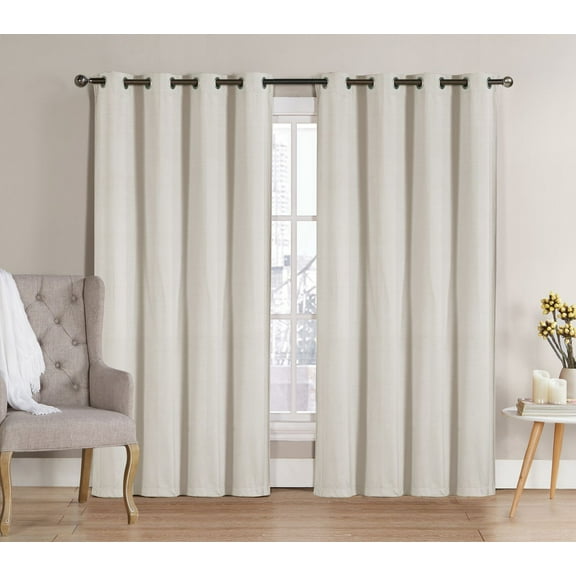 GoodGram White Grommet Blackout Curtains, 52” x 84” (2 Panels)