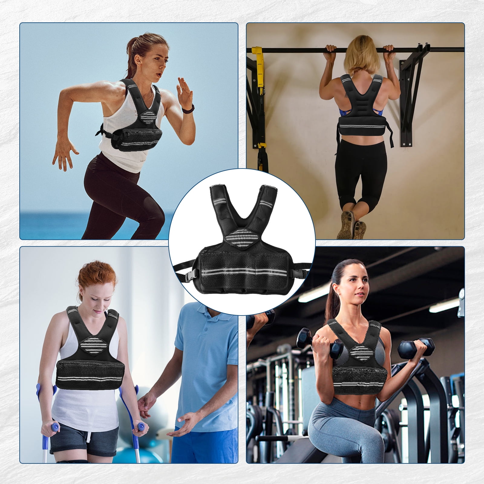 Roromall Adjustable Weight Vest, Men & Women Neoprene Workout Vest for Running, Walking, Gym Training – Reflective Strips & Pockets for Phone/Key