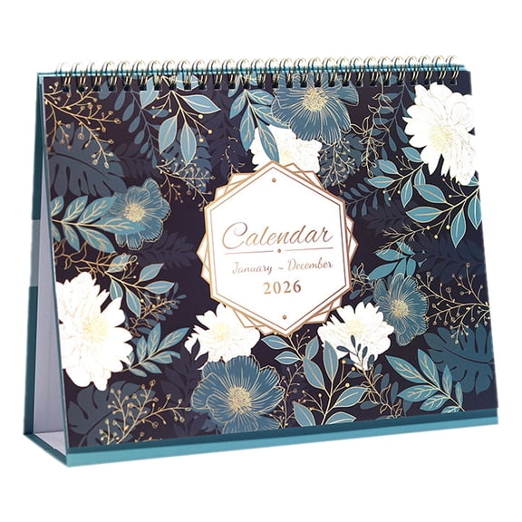 2026 Desk Calendar - Desk Calendar 2026, Flower Calendar Monthly Desk Decor, January to December for Home or Office, Thick Paper with Corner Protectors, Large Ruled Blocks - Vintage Floral 9.9"x8.1"