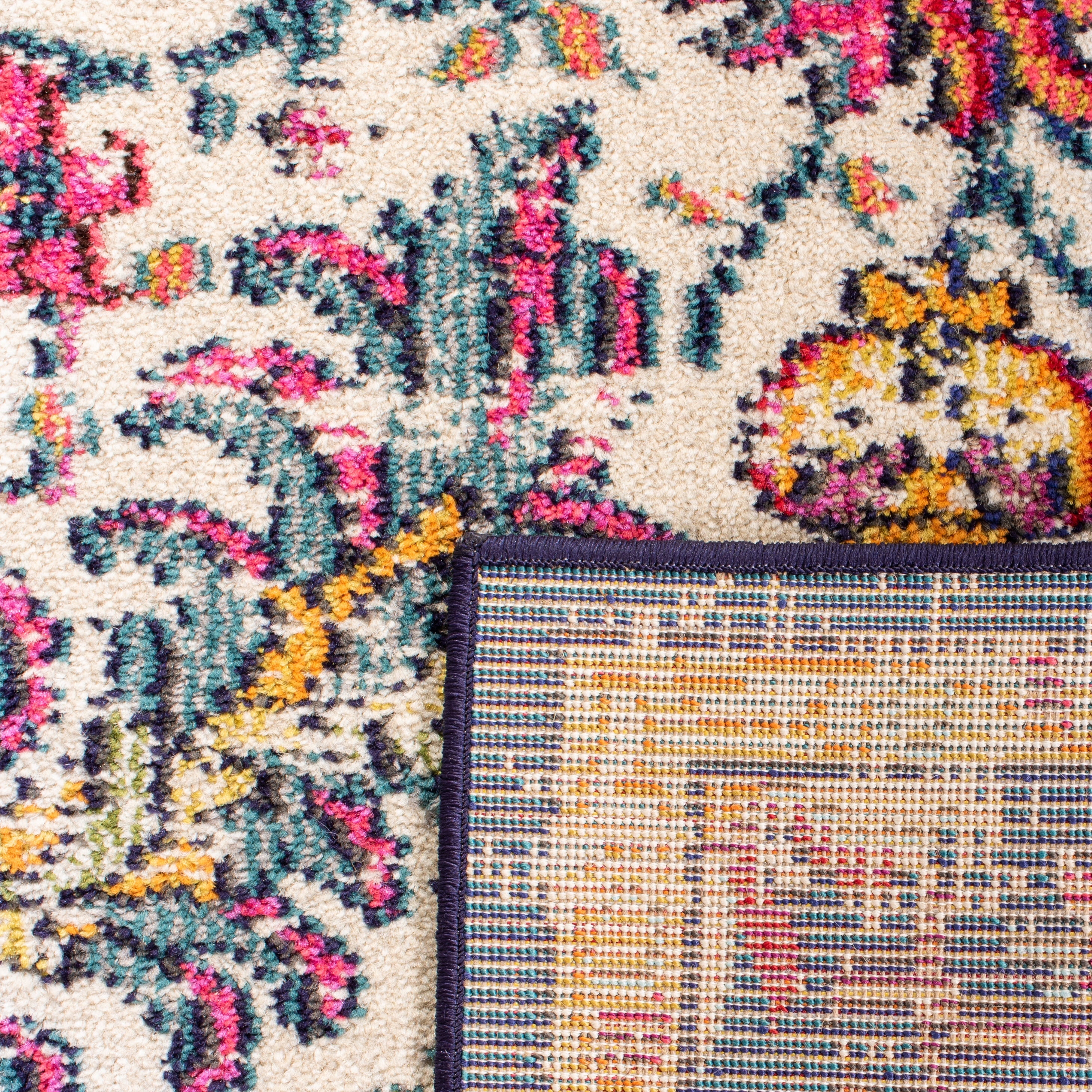 SAFAVIEH Madison Joandra Southwestern Runner Rug, Ivory/Orange, 2'2" x 18'