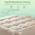 thumbnail image 5 of Full Size Mattress Topper Viscose Derived from Bamboo, Thick Pillow Top Mattress Pad with Stretchable Pockets for 6"-15" Mattress, Breathable Mattress Topper for Back Pain Relief(Beige), 5 of 14