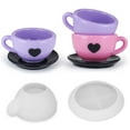 thumbnail image 2 of Heart-Shaped Tea Cup Silicone Mold, 3.6" x 1.7" Cup & 3.4" Saucer, Easy Demold and Clean, for Making Romantic Desserts and Handmade Soaps, 2 of 8