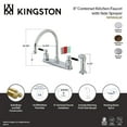 thumbnail image 5 of Kingston FB795DKLSP Kaiser Two-Handle 4-Hole 8" Centerset Kitchen Faucet with Side Sprayer in Oil Rubbed Bronze, 5 of 5