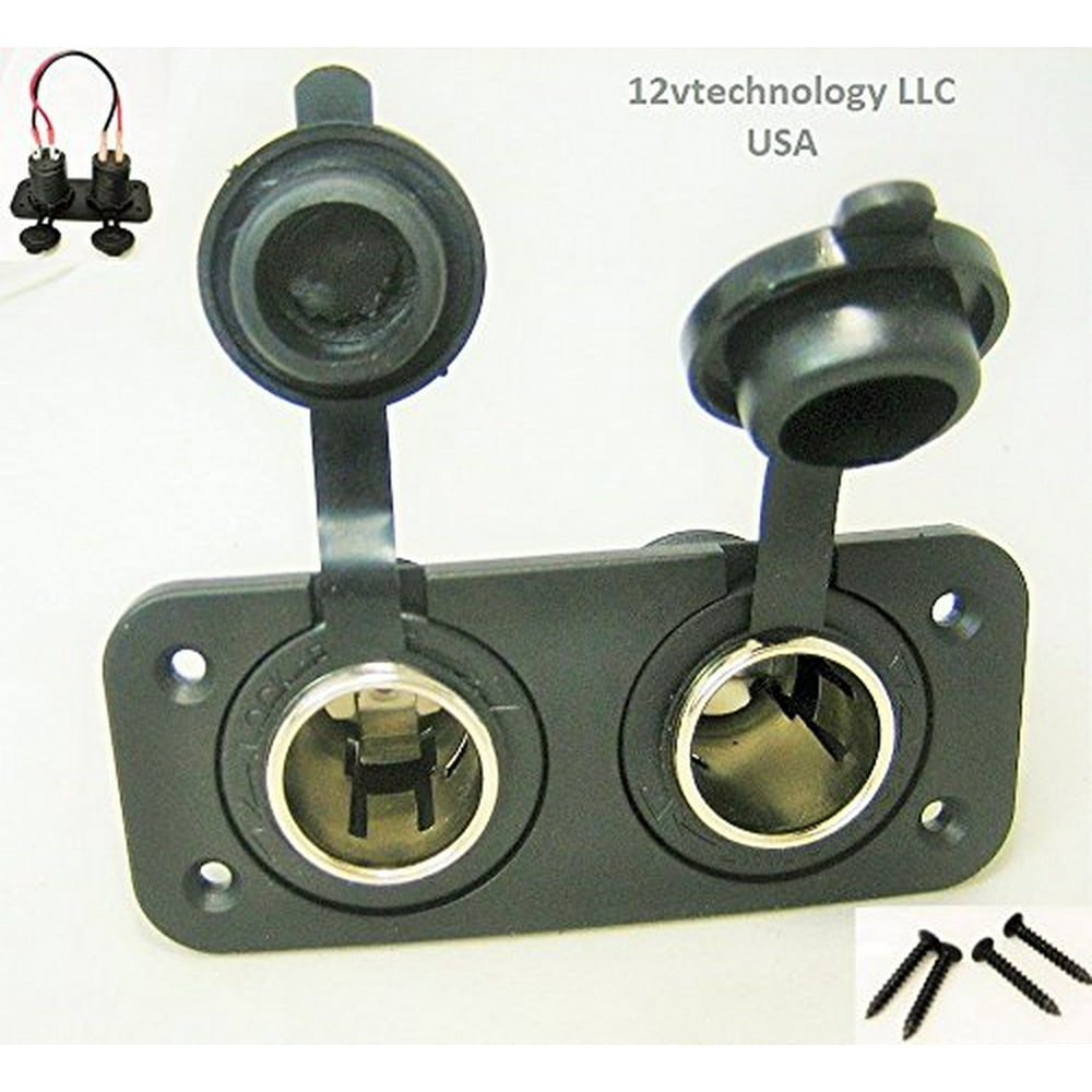 Dual Heavy Duty High Current 20 Amp 12 V Rv Plug Cigarette Lighter Socket Power Outlet Panel 