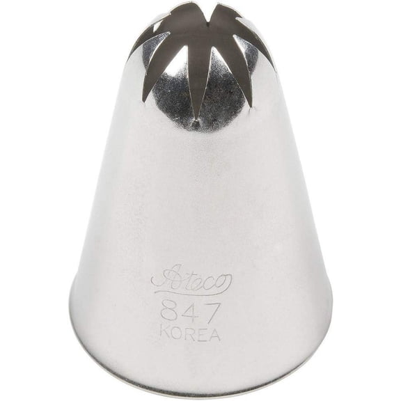 Ateco # 847 - Closed Star Pastry Tip .56'' Opening Diameter- Stainless Steel