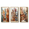 thumbnail image 2 of Designart "Multidimensional Cubist Art III" Abstract Framed Wall Art Set Of 3 - Teal Cubism Frame Gallery Set For Office Decor, 2 of 7