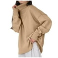 thumbnail image 2 of Sweaters for Women 2025 Oversized Long Sleeve Turtleneck Fall Winter Casual Knit Jumper Top Womens Pullover Sweaters, 2 of 5