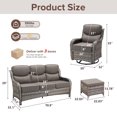 thumbnail image 4 of Jentlehouse 5-Piece Outdoor Patio Furniture Set,Rattan Patio Set Outdoor 3-Seat Couch Set with Swivel Chairs and Ottomans,Outdoor Conversation Furnitures for Porch Balcony Deck, 4 of 11