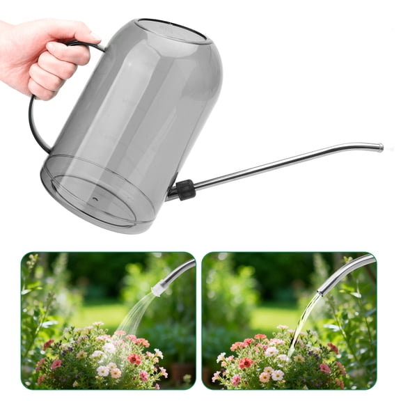 Plastic Watering Can, TSV Garden Plant Watering Can with Stainless Steel Long Spout, 2L/68oz Clear Measurement Markings Long Spout Watering Can for Indoor Outdoor Plant and Flowers