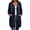 Navy, variant on SwiftWear Women's Zip Up Hoodie Oversized Long Tunic Bucket Pocket Sweatshirt Full Length Casual Drawstring Coat