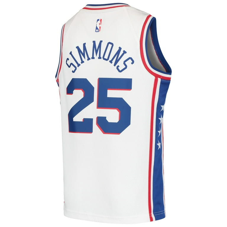 Nike Youth Philadelphia 76ers Ben Simmons #25 White Dri-FIT Swingman Jersey  