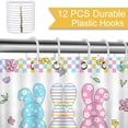 thumbnail image 5 of pipaio Easter Bunny Shower Curtain Cute Rabbits Colorful Floral Bathroom Shower Curtain Happy Easter Waterproof Fabric Shower Curtain Bathtub Decor with 12 Hooks 72 X 72 Inches, 5 of 6