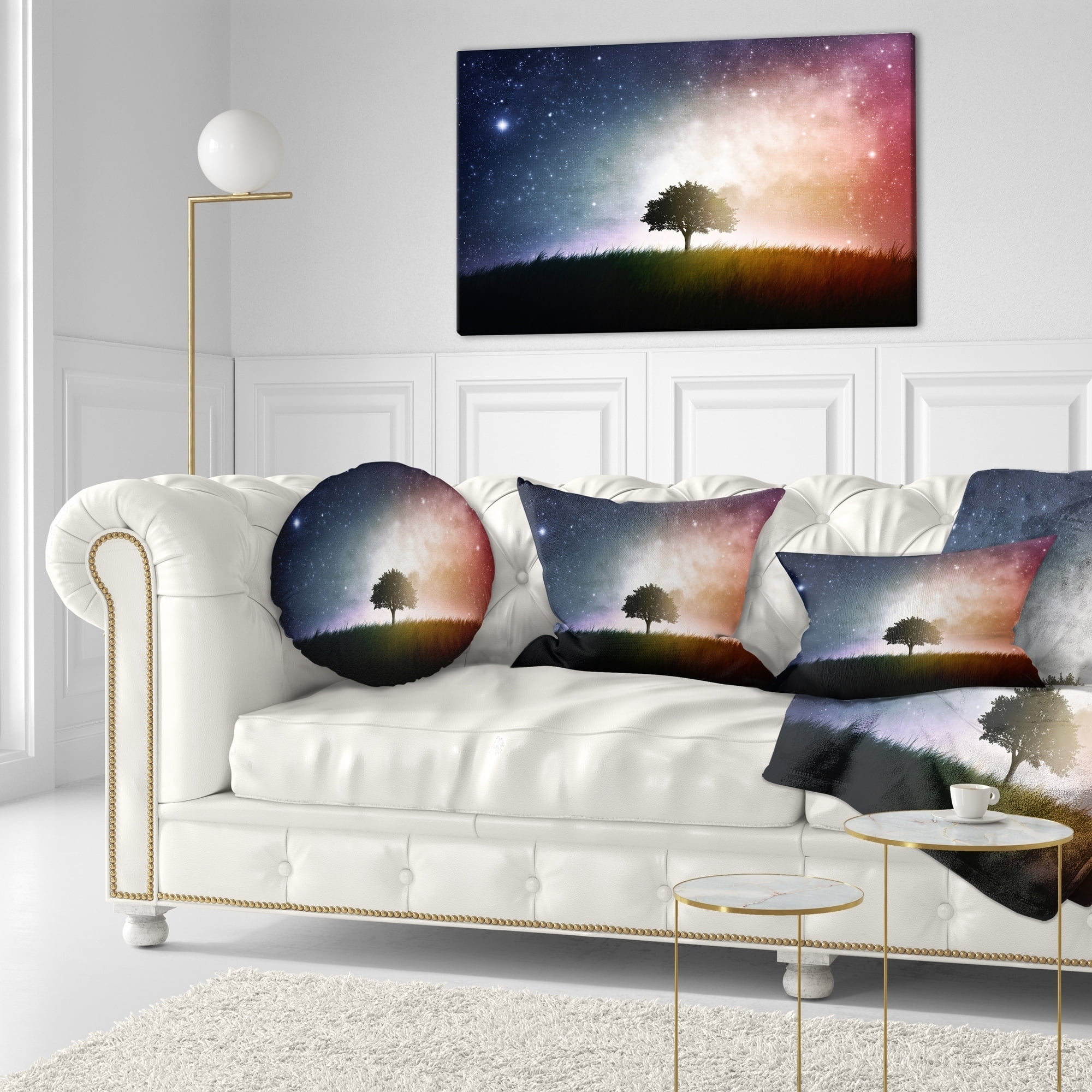 Designart CU14765-16-16 Single Space Background Trees Cushion Cover for Living Room Throw Pillow x 16 in, Sofa