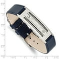 thumbnail image 5 of Stainless Steel Blue Leather with Wire Adjustable Buckle Bracelet, 5 of 5