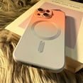 thumbnail image 6 of Magnetic for iPhone 15 Plus Case, Compatible with MagSafe, Full Camera Lens Film Protection Cute Gradient Color Silicone Shockproof Matte Cover for Women & Men (iPhone 15 Plus,Pink Blue), 6 of 16