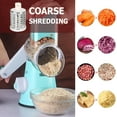 thumbnail image 3 of Rotary Cheese Grater Hand Crank Cheese Shredder for Fresh Cheese, Vegetable, Nuts,Non-slip Suction Base, Free Cleaning Brush Three Blades, Blue, 3 of 9