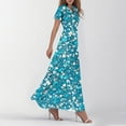 thumbnail image 6 of vigerkar Women's Summer Dress 2025 Short Sleeve V-Neck Boho Floral Printed Flowy Swing Sundress Dresses Blue, XL, 6 of 7