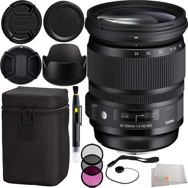 Sigma 24-105mm F/4 DG OS HSM Art Lens for Nikon Bundle Includes Manufacturer Accessories + 7PC Essentials Accessory Kit