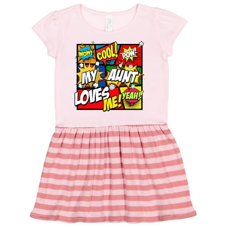 

Inktastic My Aunt Love Me Gift Toddler Girl Dress