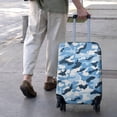 thumbnail image 3 of Blue Navy Camo Classic Shapes Pattern Luggage Cover Fashion Suitcase Cover Baggage Covers Fit 25-28 Inch Luggage (Go Travel), 3 of 5