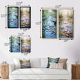 thumbnail image 4 of Designart "Tranquil Lake Serenity Pink Water Lilies in Bloom I" Lakehouse Framed Wall Art Set Of 2 - Lake House Green Framed Canvas Set For Living Room Decor, 4 of 6