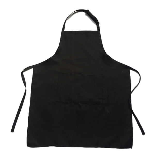 Monstrate Delantal grande de cocina de poliéster con bolsillos dobles, delantales ajustables para limpieza de restaurantes, suministros de babero sin Cubiertas para muebles de jardín Negro Monstrate HA067213-02