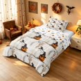 thumbnail image 2 of Homewish Halloween Witch Pumpkin Twin Comforter Sets, Sketch Ghost Bedding Set, Cream Orange Black, Pumpkin Bat Reversible, 2pcs 1 Comforter and 1 Pillowcase, 2 of 6