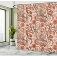 thumbnail image 4 of Ambesonne Paisley Shower Curtain, Ethnic Boho Flowers Leaves, 69"Wx84"L, Orange Peach Brown, 4 of 4