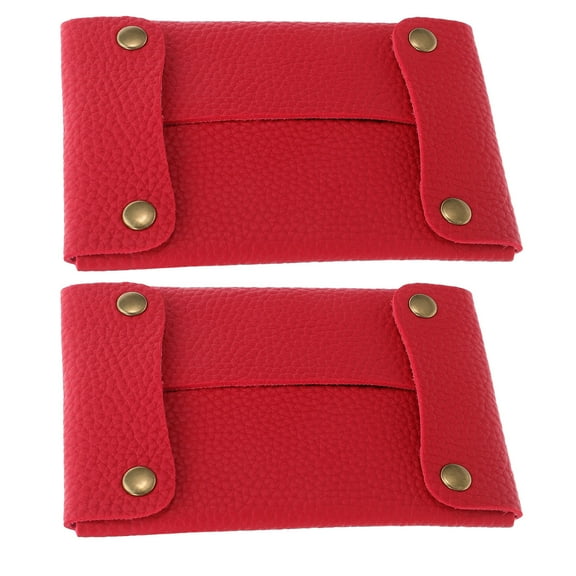 HEANUJJ 2Pcs Red PU Tissue Organizer Stylish Portable Tissue Holder Pouch for Travel Use