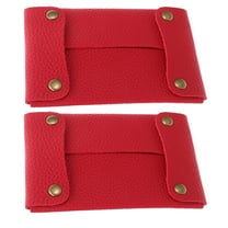HEANUJJ 2Pcs Red PU Tissue Organizer Stylish Portable Tissue Holder Pouch for Travel Use