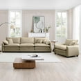 thumbnail image 2 of Modern 2-Piece Set Living Room Sofa, Combination Corduroy 4-Seat Sofa, 46" Single Sofa and 115.34" 3-Seater Upholstered Sofas, Retro Deep Seat Couch for Apartment, Office, Living Space, Tan, 2 of 9