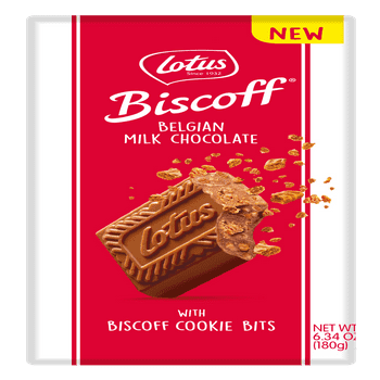 Biscoff Milk Chocolate Cookie Bits Bar, Premium Belgian  Candy Crunch, 6.24 oz