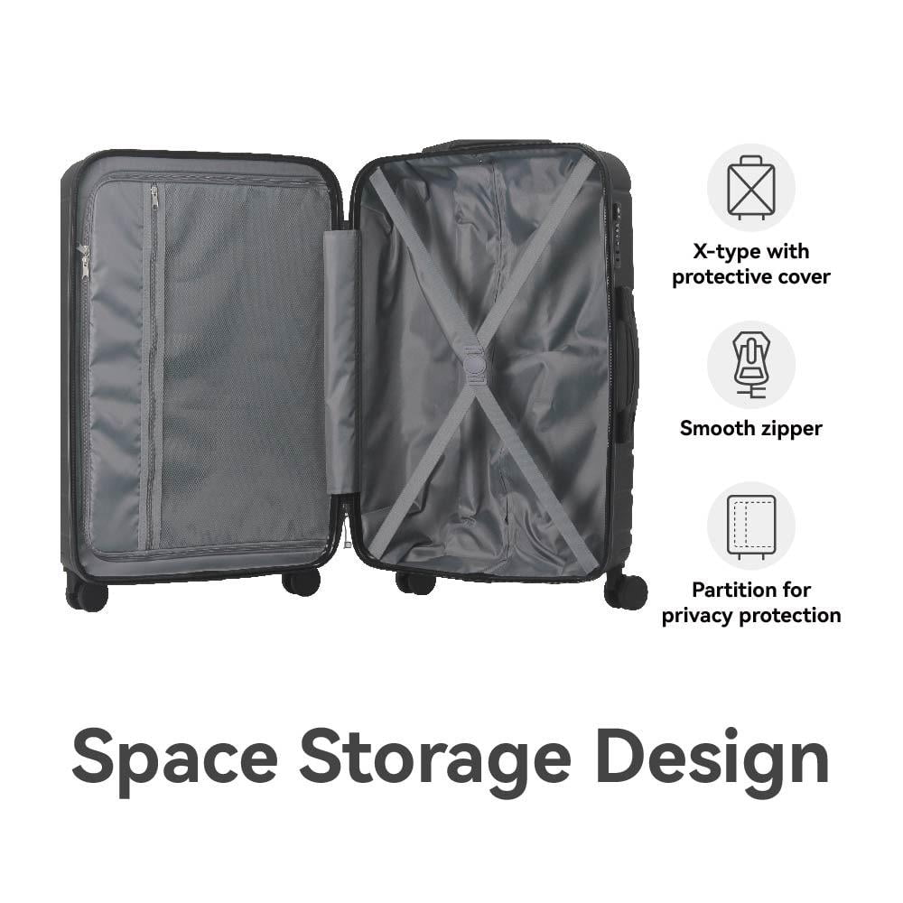 3-Piece 20''24''28'' Hardshell Luggage Sets, 360-Degree Spinner Unisex Suitcase Sets with TSA Lock