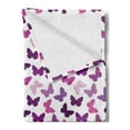 thumbnail image 2 of Butterfly Soft Flannel Fleece Blanket, Abstract Retro Butterfly Silhouettes Floral Springtime Girls Theme Image, Cozy Plush for Indoor and Outdoor Use, 50" x 70", Purple Lilac Pink, by Ambesonne, 2 of 5