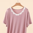 thumbnail image 4 of ZyeKqe Womens Nightgown Casual Short Sleeve Crewneck Lightweight Soft Loose Comfy Loungewear Sleep Shirts, 4 of 9