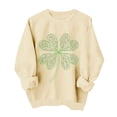 thumbnail image 1 of Chandail de la Saint-Patrick pour Femmes, chandail à Manches Longues et Col Rond, Coupe Ample Décontractée, Imprimé, 95 % Polyester 5 % Spandex, 1 of 7