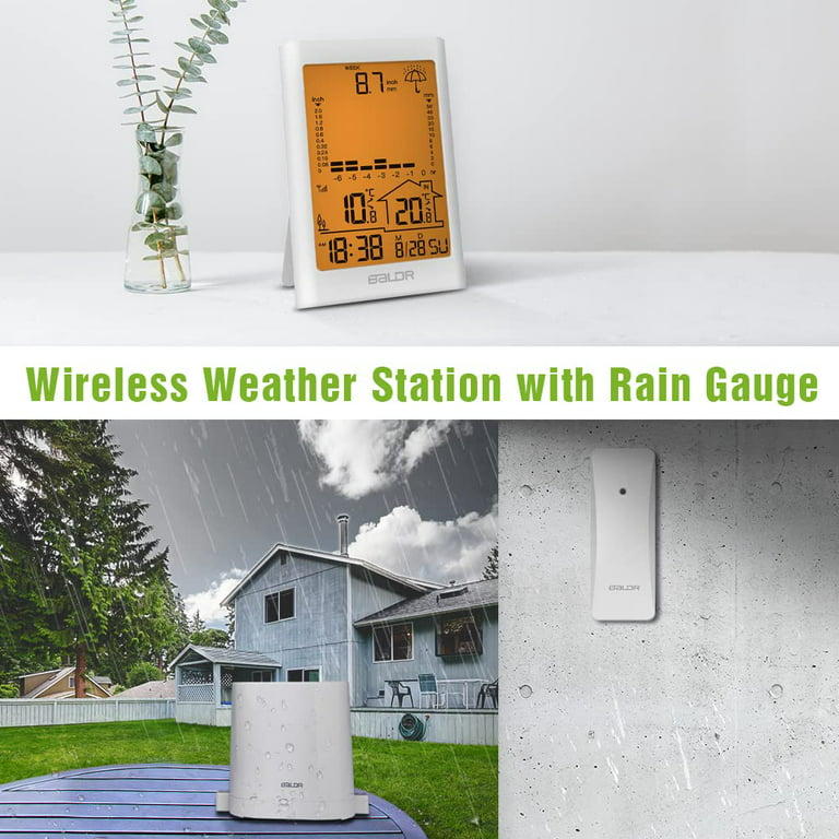 Rain Gauge with Indoor/Outdoor Temperature