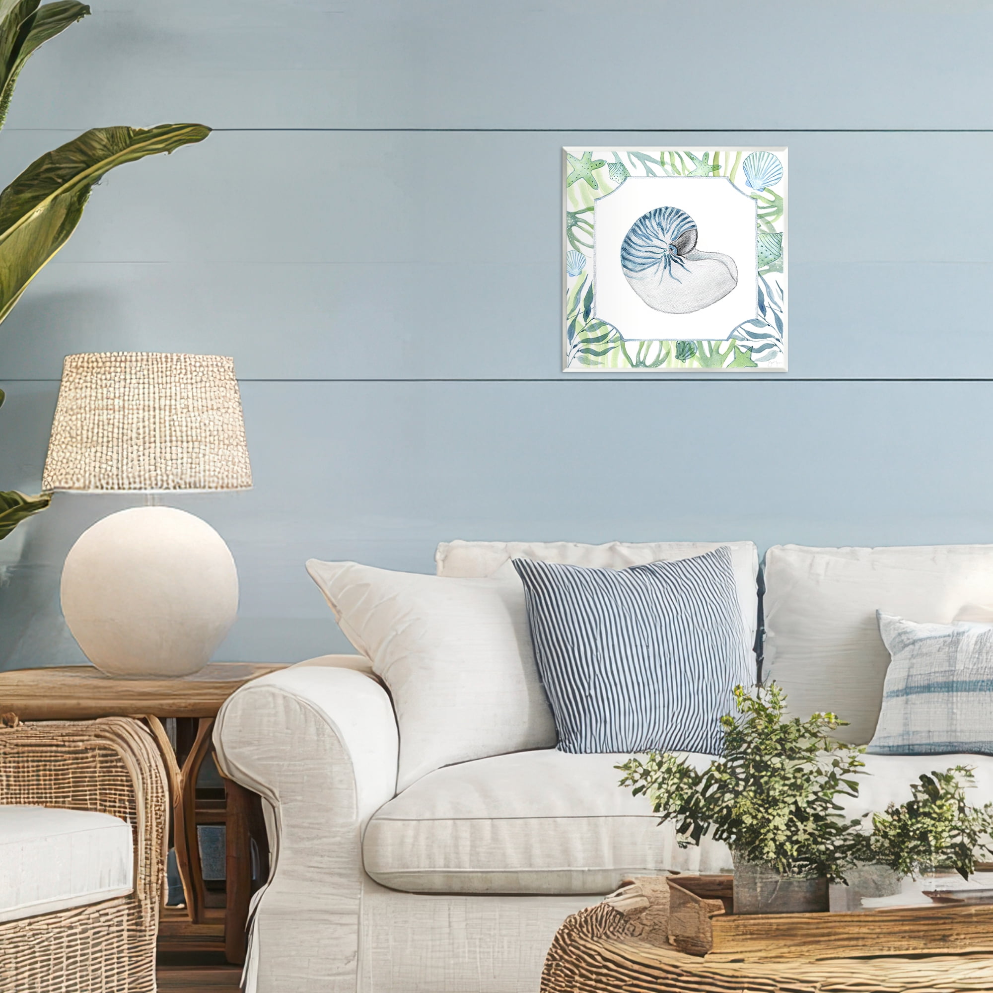 Stupell Industries Seaweed & Seashells Aquatic Wall Plaque Art, design by Janet Tava