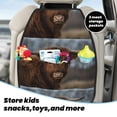 thumbnail image 5 of Fuzoiu Yak Print 2 Pack Kick Mat Back Seat Protector With 3 Storage Pockets, Universal Car Seat Back Organizer For Kids Pets, Waterproof Backseat Protector For Most Car, 5 of 8
