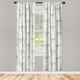 thumbnail image 4 of Ambesonne Animal Art Window Curtains, Dog Supply Pet Pattern, Each 28" W x 84" L, Pale Teal and Mint Green, 4 of 4