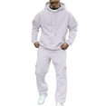 thumbnail image 3 of TrdSipl Sweat Suits for Men Men Two-Piece Tracksuit Set Hoodies and Pants Lounge Long Sleeve Fleece Sport Suit Sets, 3 of 9