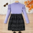 thumbnail image 4 of TEDOYE Toddler Kids Girls Long Sleeve High Neck Tops With Plaid A-Line Skirt 2PCS Outfits Sets Casual Winter Fall School Party Cozy Wear, 7-8 Years, 4 of 7
