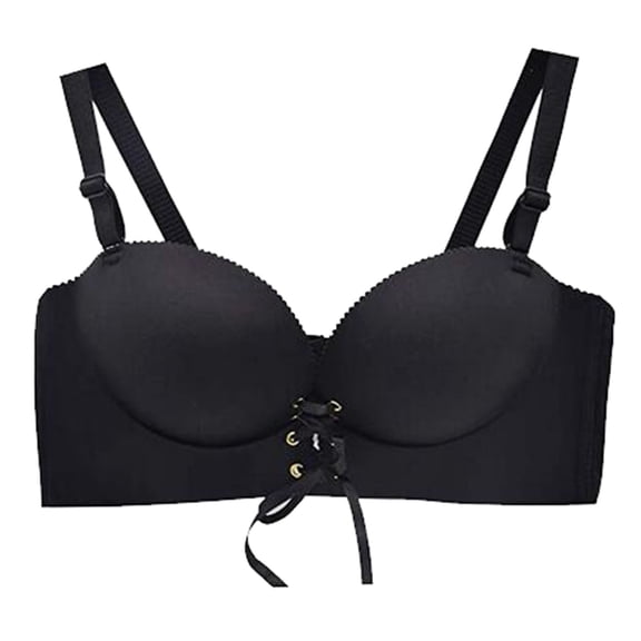 Women's Wireless Bra Front Lace Up Adjustable Straps Seamless Bra Everyday Comfort Bralette