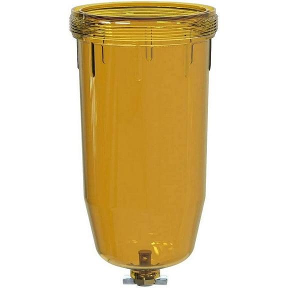 iFJF 495-4 Fuel Tank Filter Bowl for Diesel Gasoline Biodiesel Filter 495 495-3/4 496 496-3/4 497 497-3/4 Polymer Hyaline Plastic with Drain Valve