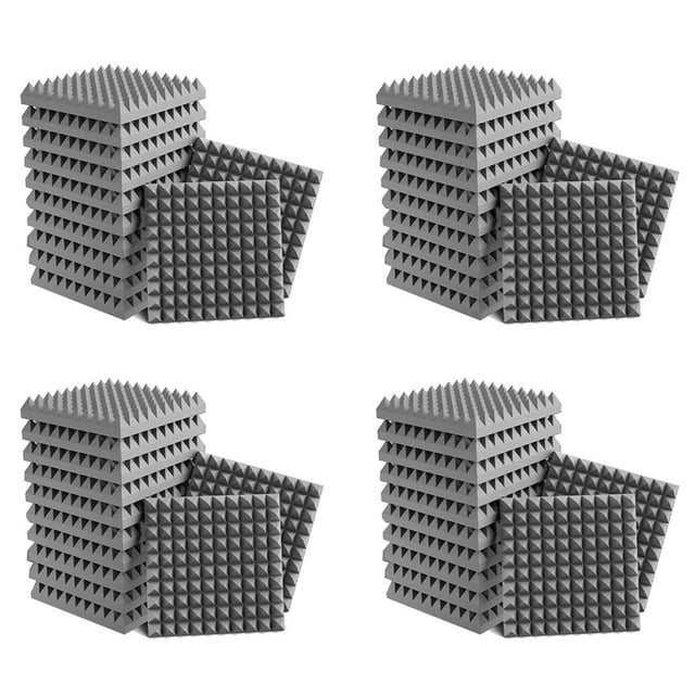 Paquete de 48 Paneles de Espuma Autoadhesivos A Prueba de Sonido, Paneles AcúSticos de 2 Pulgadas X 12 Pulgadas X 12 Pulgadas, para Oficina de Estudio en Casa