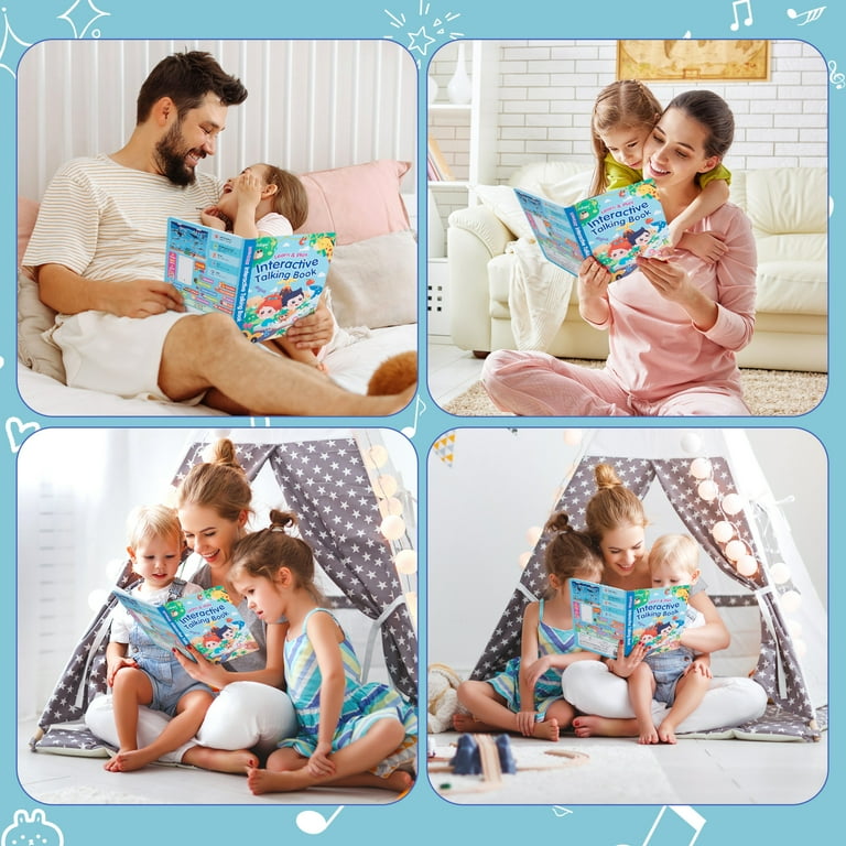 Livre Parlant Pour Bébé - Jouet Éducatif Interactif Avec 260 Mots, 14 Thèmes - Développement Du Langage Et De La Parole, 19.8x26.8 Cm