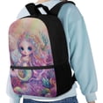 thumbnail image 3 of Uorisanigo Kids Backpack 17 Inch School Bag Backpack for Girls Boys, Cute Mermaid Scale Large Capacity Casual Basic Bookbag with Adjustable Padded Straps for School, Travel & Sports, 3 of 6